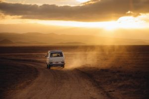 road sunset desert travelling